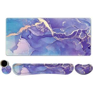 Keyboard Mouse Pad Set, Large Gaming Mousepad + Memory Foam